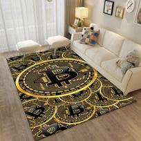 Bitcoin Kilimas Miegamojo Naktinio Stalo Dekoras Kilimas Bitcoin 3D Grindų Kilimėlis Didelis Animacinis Plotinis Kilimas Svetainės Kūrybiškas Bitcoin Neslystantis Kilimėlis 40cm x 60cm gray