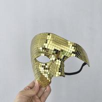 Steampunk Style Disco Ball Mirror Mask Glitter Material Costume Mask  Dj Stage Performance Style B