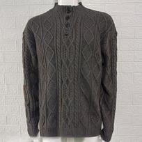 Men's Cable Knit Sweater, Long Sleeve Collared Pullover Jumper for Fall Winter XL tamsiai pilka spalva
