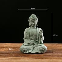 Green Sandstone Sandstone Buddha Sitting Posture Buddha Statue Buddhist Ornament  Restaurant 5 gray