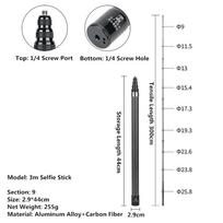For Insta360 X6 X5 X4 X3 Invisible Selfie Stick Extended Selfie Stick for GoPro 13 12 DJI Action 6 5 4 Camera Aluminum Stand 7 3m Carbon Fiber