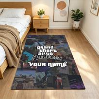 Gta Customizable Name Floor Mat Suitable for Dining Room Outdoor Balcony Living Rooms Anti-slip Rug Office home decor Spiritual Gift 100cmx120cm