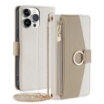 Odinės piniginės kryžminio korpuso atverčiamas dėklas, skirtas iPhone 15 14 13 12 11 Pro XS Max XR X 7 8 6 6S Plus SE 2020 2022 kortelės lizdo žiedo dangtelis For iPhone XS Max balta