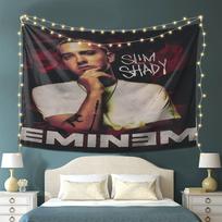 Hot Rapper Eminem Theme Flag Tapestry Cool Room Stuff Wall Art Aesthetic Room Decor Large Tapestry Room Decoration Items For Fan 100X70CM gray