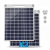 80W Solar Panel Charger with Dual USB Ports Waterproof Portable Solar Panel for Outdoor Camping Hiking Emergency Devices 4 2 PCS