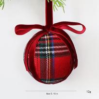 8cm Foam Christmas Ball Tartan Check Xmas Tree Hanging Decor  Holiday Festive 01