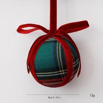 8cm Foam Christmas Ball Tartan Check Xmas Tree Hanging Decor  Holiday Festive 04