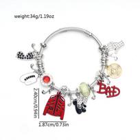 Classic Michael Jackson Superstar Dancer King Commemorative Bracelet white