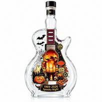 Ghost Halloween Guitar Shaped Decanter Pumpkin Clear Glass Bottle Spirits Container  Rock Fans StyleC
