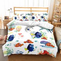 Finding Dory Nemo Bedding Sets Exquisite Bed Supplies Set Cartoon Duvet Cover Bed Comforter Set Bedding Set  Birthday Gift 135x200cm