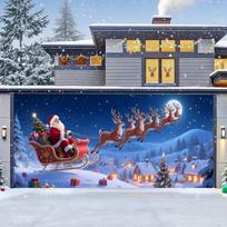 Christmas Garage Door Cover, Large Christmas Banner Backdrop Decorations Hang... 47.2x31.5inch/120*80cm blue