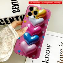 2DFlat Vibrant Heart Stack on Pink Background All inclusive film hard phone case, compatible with iPhone 18 Pro Max 17 16 15 14 13 12 11 iPhone 12promax įvairiaspalvis