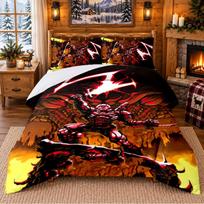 DOOM Pattern Bedding 3Pcs Set Bed Sheet And Pillowcases For Indoor Bedroom 140cmx200cm