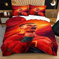 CR7 Soccer Duvet Cover Set 3D Digital Print Bedding Set Football Player Graphic Microfiber Comforter Cover for Teen Bedroom 135x200cm2pcs