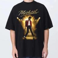 2026 Michael Jackson Billie Jean Retro Pop Music and Dance Graphic T-Shirt Pure Cotton Casual Streetwear Shirt for All Seasons 120 brown