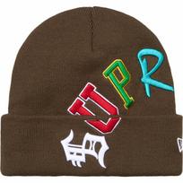 Supreme New Era Arc Beanie Brown black