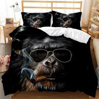 Monkey Gorilla Head 3D NEW Duvet Cover Pillowcase Bedding Set Adult Boy Girl Bedroom Decoration Children Single Double Large EU Single 135x200cm