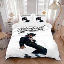 3Pcs Michael Jackson Dance Pose Bedding Sets For All Sizes New 3D Printed Bed Cover Comforter Duvet Cover Pillowcase Bedroom Decoration 135cmx200cm black