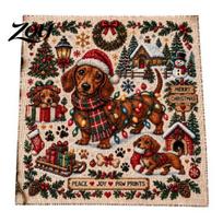Beginner Friendly Stitching Kits Christmas Animal Cross Stitch Kit, Holiday Embroidery Starter Seasonal Home Decor Patterns Pattern, Festive Craft Kit C brown