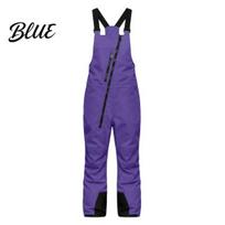 Snow Bib Ski Bibs Pants for Men Women Insulated Snowproof Outdoor Water Resistant Overalls Winter Adjustable Snowboarding M violetinė