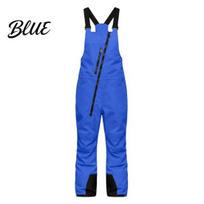 Snow Bib Ski Bibs Pants for Men Women Insulated Snowproof Outdoor Water Resistant Overalls Winter Adjustable Snowboarding S mėlyna