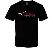 Longhorn Niujorko kepsnių restorano maisto logotipas Šaunus marškinėlis XL black