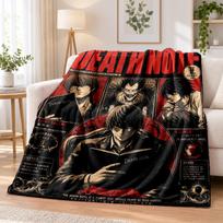 Death Note Flannel Throw Blanket Soft Warm Cozy For Sofa Bed Indoor Home Bedroom Use 80cmx120cm red