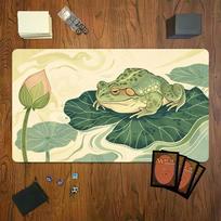 Chinese Ink Style Frog Lotus Leaf  Mouse Pad Playmat 24 X14  MTG TCG Office Desk Mat for Work Game PC Laptop Carpet MousePad 800x400x2mm