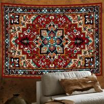 Vibrant Bohemian Moroccan Tapestry Wall Hanging Ethnic Boho Decor Textile Art Tribal Pattern Large Size Living Room Decoration G 100X70CM brown