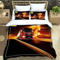 3D Man truck Retro printed Bedding Sets exquisite bed supplies set duvet cover comforter set bedding set luxury birthday gift 100×135cm white