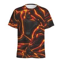 Lava Erupting 3D Printed Volcano Kids T Shirt Crew Neck Short Sleeve For Summer Outdoor Wear 140 black