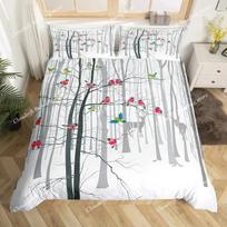Cartoon Birds Duvet Cover Set,Watercolor Cute Music Animal Bedding Set Comforter Cover,Childlike Style Quilt Cover Set Full Size 70x133cm 2pcs