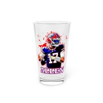 JoshAllen Pint Glass, 16oz - Buffalo Bills Football Fan Gift, Drinking 3XL white