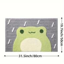 Cute Cartoon Frog Plush Bath Mat Non-Slip Absorbent Soft Washable Floor Rug for Bathroom Shower Room Home 50X80CM(1.6X2.6FT