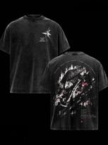 Kyoraku Shunsui BLEACH Manga T-shirt Vintage Washed Oversized T Shirt Men Women Clothing Summer Casual Pure Cotton Tees Clothes 2XL black