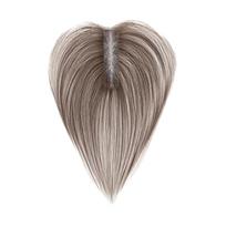 No Hair Clips Hair Toppers Wigs with Bangs Middle Part Fringe Hair Pieces  Increase Hair Volume Style 2 Mocha Brown gray