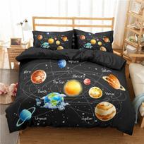 Saulės sistemos užvalkalų komplektas vaikams Kosmoso galaktikos patalynės komplektas Visatos planetų antklodės užvalkalas Astronomijos antklodės užvalkalas PillowcaseX2