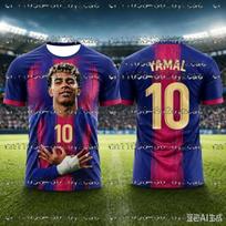 Lamine Yamal Trendy 3D Graphic Football Jersey Lightweight Breathable Fan Sportswear Limited Collection for Children Adults 5XL