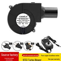 Pūtiklis 7530 su ilgu vamzdžio antgaliu, 220V, reguliuojamas greitis malkinei krosnelei, alyvos degikliui, BBQ kepsninei, tylus veikimas EU 9733 Blower + Outlet + Speed Controller