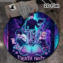 Death Note Round Area Rug Carpet Rug For Living Room Bedroom Sofa Playroom Decor Nonslip Floor Mat 80cmx80cm