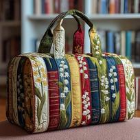 Book Style Quilted Travel Duffle Bag - Sports Gym Men Women Short Trip 16/18 Inch 16in x 8in x 8in