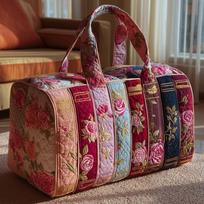 Book Style Quilted Travel Duffle Bag - Sports Gym Men Women Short Trip 16/18 Inch 18in x 9in x 9in