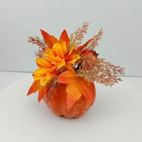 Foam Pumpkin Fall Artificial Pumpkin Floral Berry Chrysanthemum Flower  Office Desktop brown
