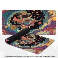 Retro Dark Magic Witch Large Mouse Pad XXL Celestial Starry Scenery Desk Mat Non-Slip Rubber Keyboard Pad For PC Desktop Gamer 600x300x2mm black