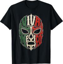Viva Mexico Lucha Libre Mask Mexican Wrestling Heritage T-Shirt L gray