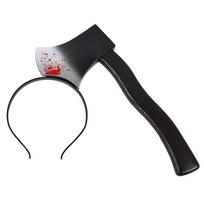 Halloween Decoration Fake Bloody Axe Saws Knife Headband Prank Prop Halloween Party Decor 2026 Masquerade Cosplay Accessories 5 juoda