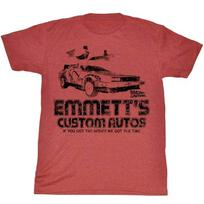 Back to the Future Emmett's Red Heather Adult T-Shirt L black