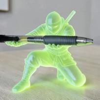 3D Printed Luminous Ninja Pen Holder Ninja Character Multi-Functional Desk Ninja Ornament Plastic Ninja Shaped Pen Stand Office green