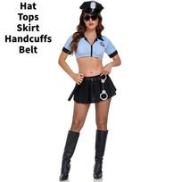 Halloween Police Cosplay Costume For Women With Polyester Material For Party And Role Play M black