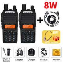 2pcs Real 8W Baofeng UV-82 Walkie Talkie 10KM uv 82 Portable Two way Radio UV82 High Power Dual Band HF FM Transceiver + NA771